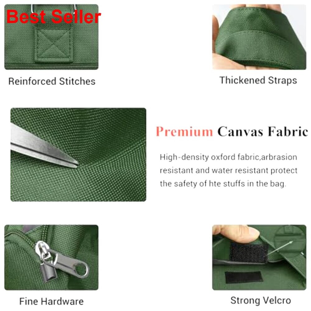 Waterproof Canvas Tote Bag with Laptop Compartment Adjustable Shoulder Strap - Picture 6 of 7